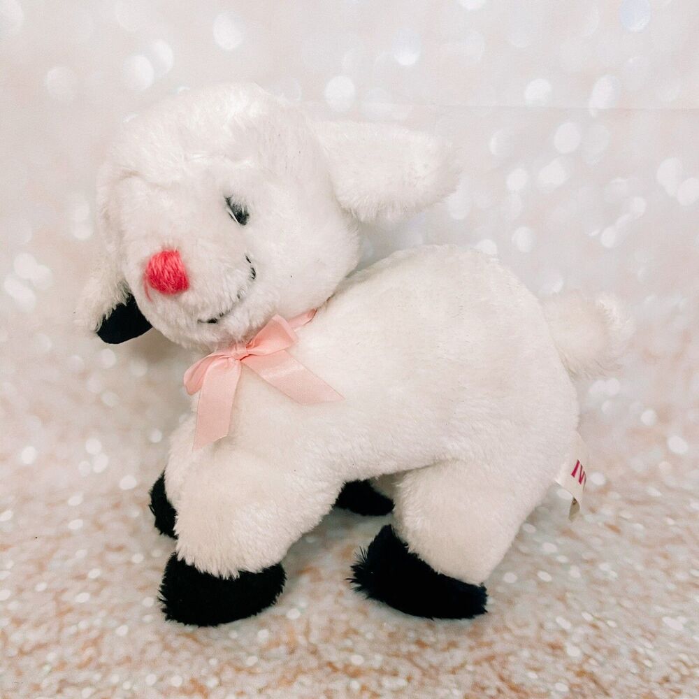 Vintage Russ Berrie White Lamb IVY Plush Stuffed Animal Toy 1977 Sheep 10”